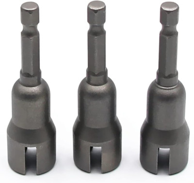 3PCS Power Wing Nut Driver, 1/4 Inch Hex Shank Slot Wing Nut Drill Bit Socket Wr