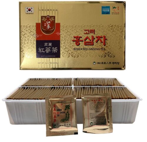 Korean No.1 Red Ginseng Mild Instant Tea Bag Pack 100 Packets Made in korea NEW - Afbeelding 1 van 12