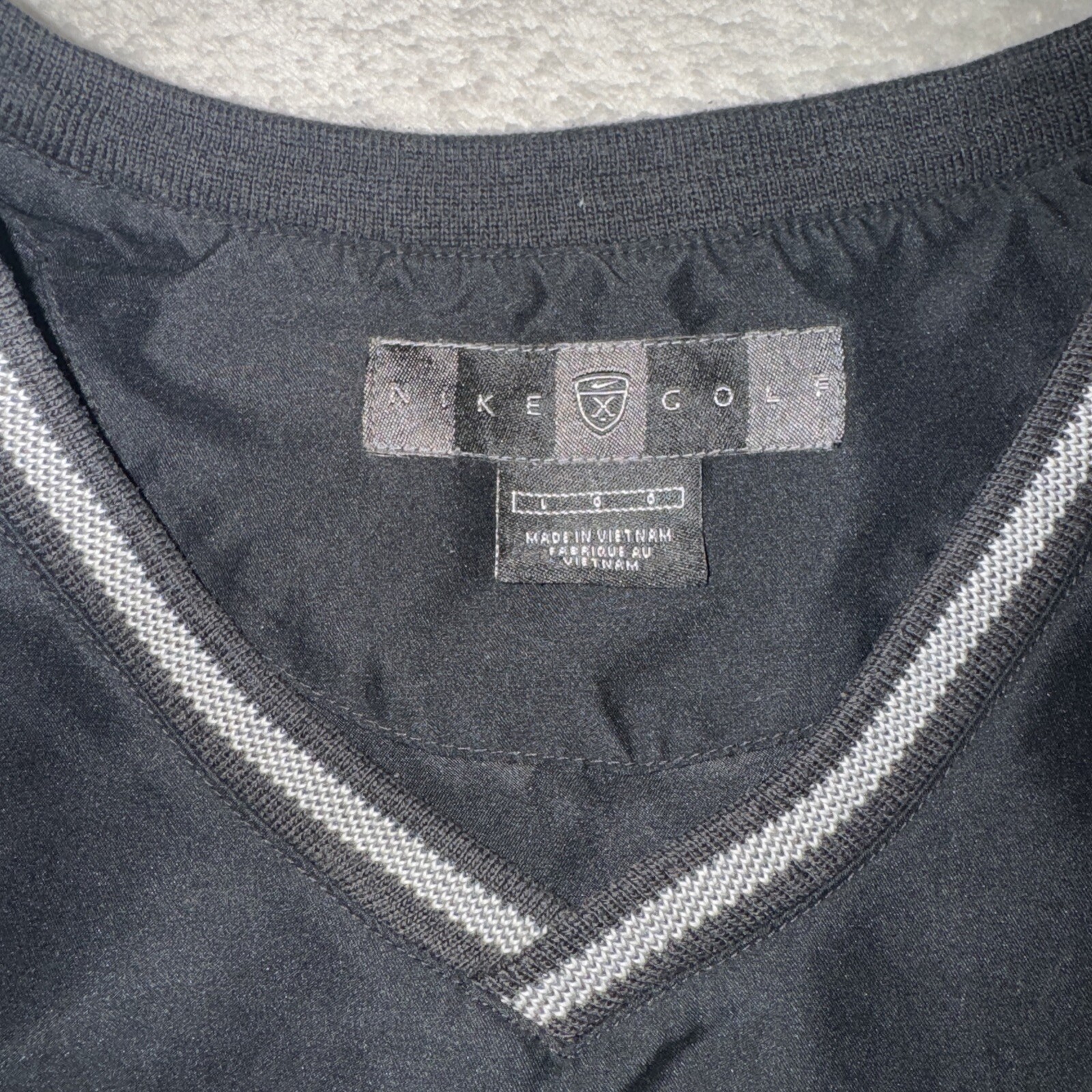 Vintage Nike Jacket Adult L Black Performance Athletic Track Swoosh Golf Mens