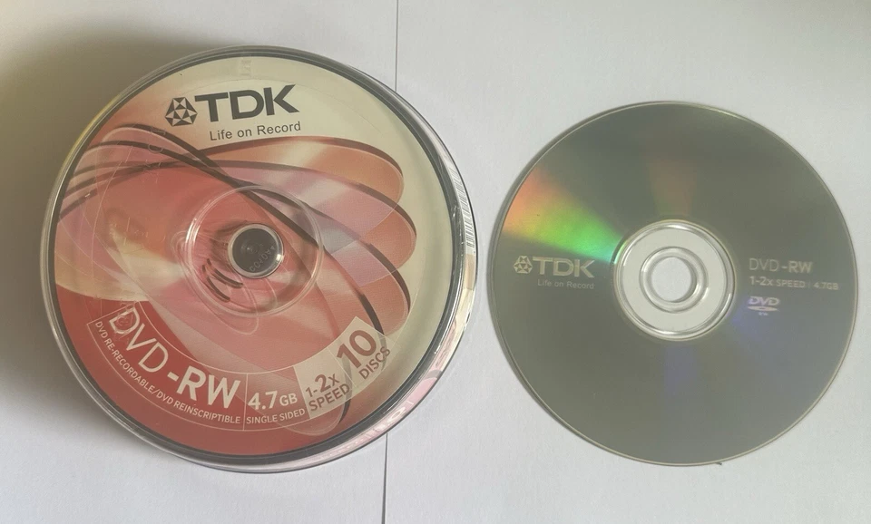 TDK DVD-RW47CBNC10 DVD-RW 4.7GB 2x speed Cakebox 10 Pack - Image 2 of 2