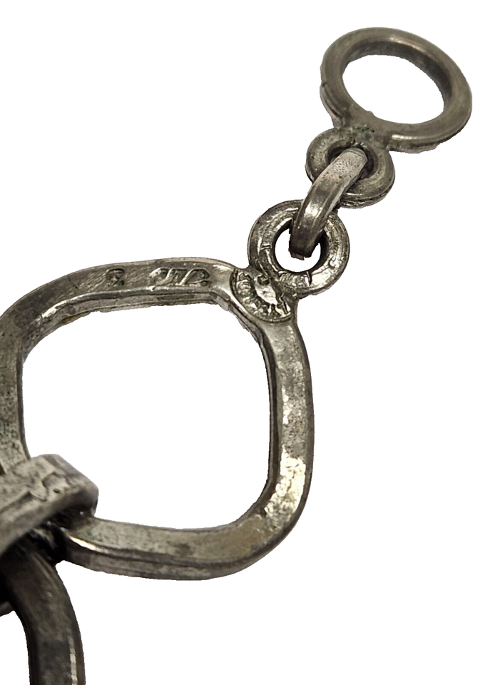 Bracelet Chaîne Vintage En étain Et Ambre Signé Lysgård - Pièce Danoise Unique