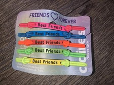 Claire  s 5 Pc Neon Yellow Green Blue BFF Best friend Stretch bracelet jewelry