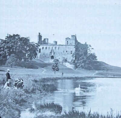 Antique glass magic lantern slide Mary Queen of Scots landscape #89 history