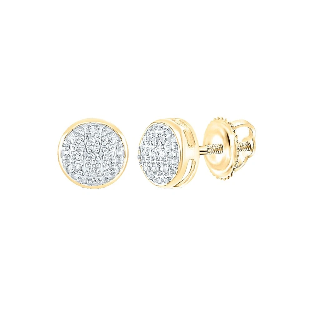 Pendientes de oro amarillo con diamante para hombres