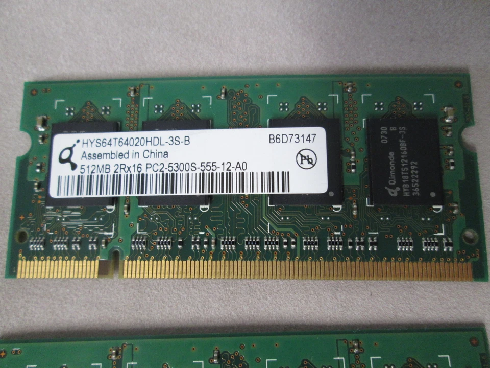 Infineon PC2 SODIMM 1GB (2 x 512) Laptop Memory PC2-5300 - Image 4 of 4