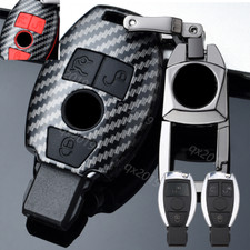 Carbon Fiber Key Cover Case Fob For Mercedes Benz C E S M CLA CLS CLK GLK GLA