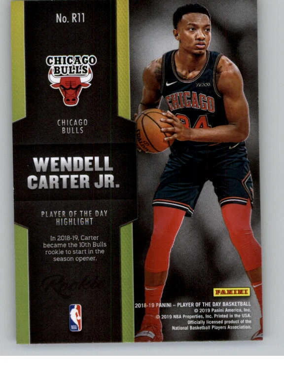 2018-19 Panini Player of the Day Rookies #R11 Wendell Carter Jr. (ref 144099) - Image 2 of 2