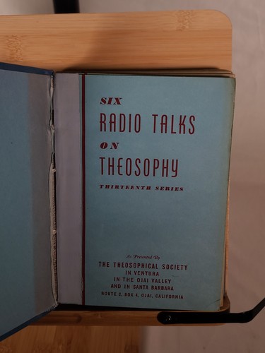 Six Radio Talks on Theosophy Full Set Bound in 2 Volumes - Ojai, CA Broadcast - Imagen 4 de 5