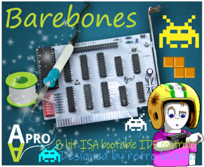   BAREBONES DIY KIT XT-IDE ATA CF 8 BIT ISA KARTE FÜR RETRO COMPUTER BOOT ROM