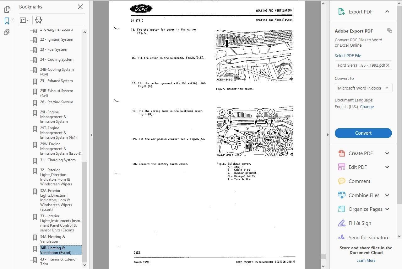 #FACTORY WORKSHOP SERVICE REPAIR MANUAL FORD SIERRA ESCORT RS COSWORTH  1985-1992