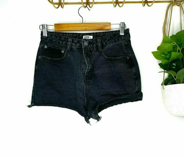 SBRN Black  High Waisted Denim Shorts - Size 8 (also suit S, 6, XS)