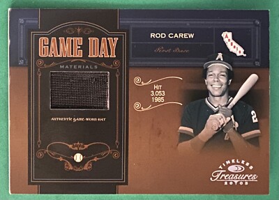 2005 Donruss Timeless Treasures Game Day Materials /25 Rod Carew #GDM-1