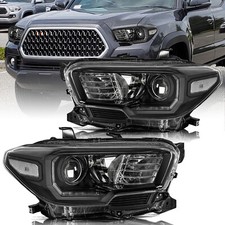 Fit For 2016-2022 Toyota Tacoma W Led Drl Black Clear Headlights Set