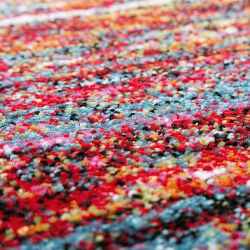 Orange Rug Multicolored Modern Striped Living Room Bedroom Carpet Thick Mat New - Picture 3 of 5