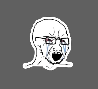 Raging Meme Sticker Glasses Waterproof NEW