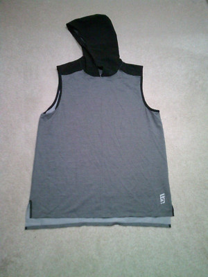 Second Skin Sleeveless Shirt Mens Small Gray Hooded