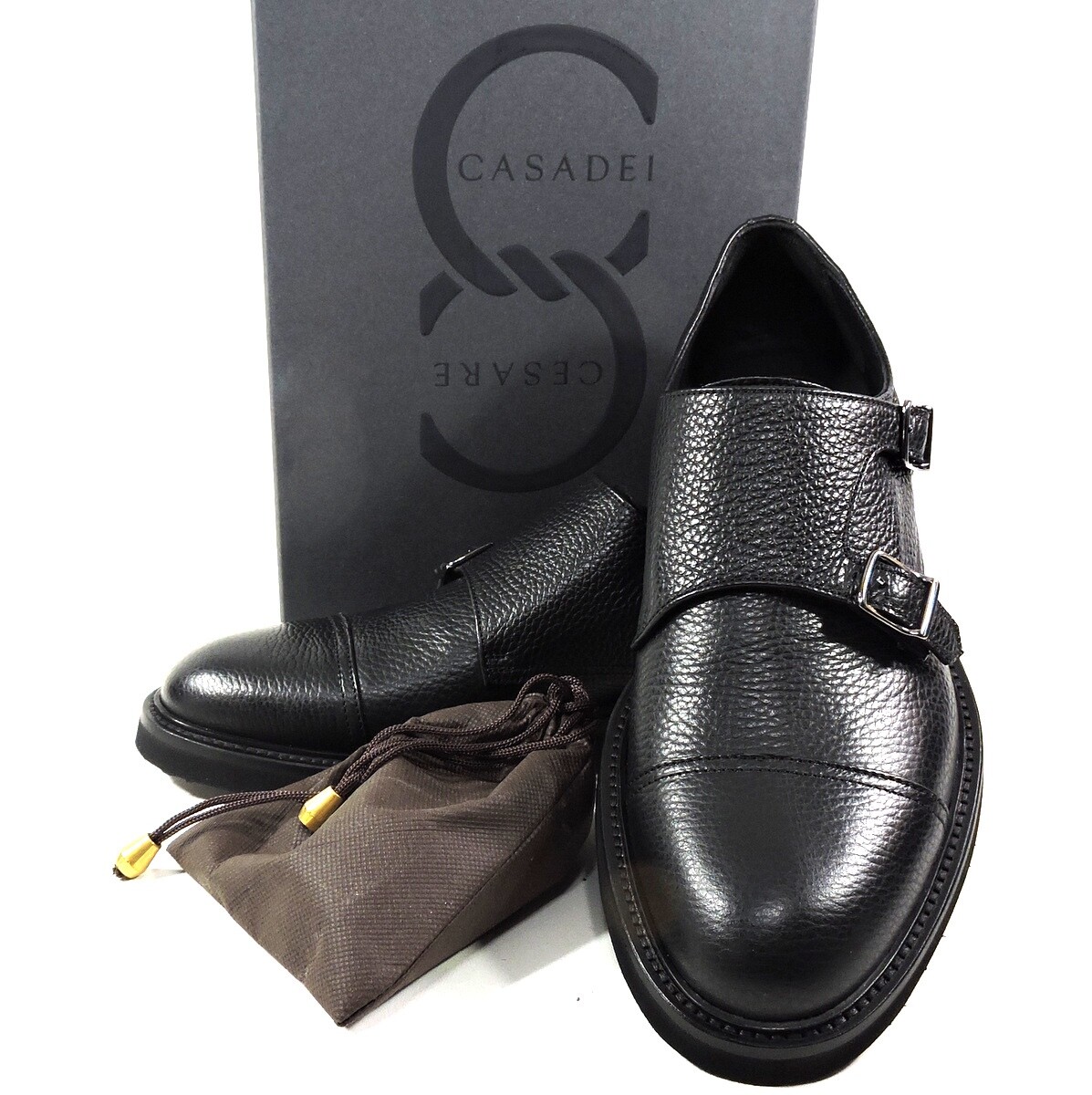 CASADEI ?? MEN\'S BLACK SOFT LEATHER COMFORT EXTRA LIGHT MONK LOAFERS Casadei | Shoes | Casadei Mens Black Soft Leather Comfort  main image 4