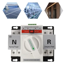 Dual Power Automatic Transfer Switch Mini Switches Toggle Controller White NEW