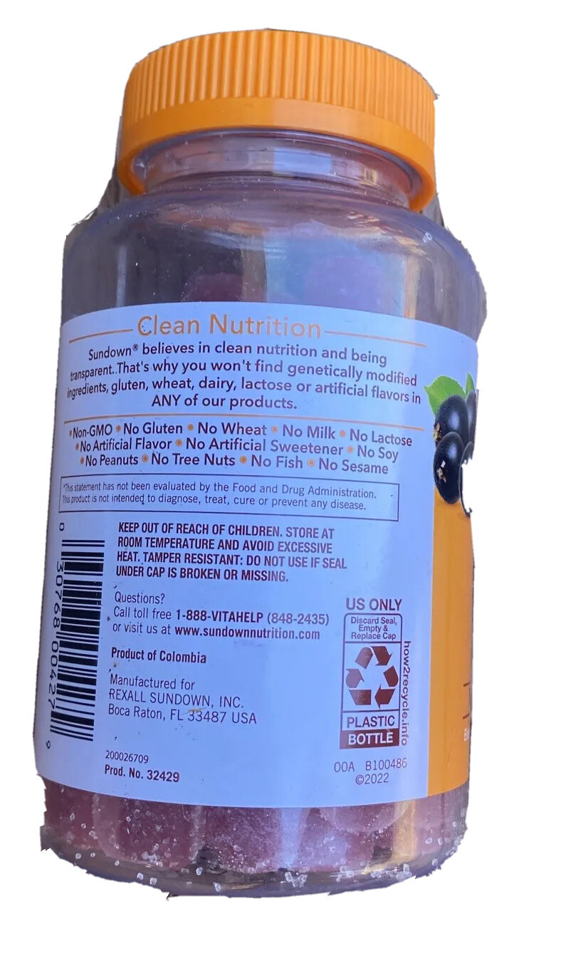 Sundown NonGMO Vegetarian High Potency Zinc Gummies 30mg90 Count