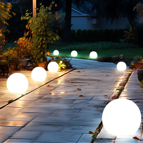 Solarleuchte Kugelleuchte AußEnlampe Garten Led Wegelampe Weiß Erdspieß Hof 8X-image