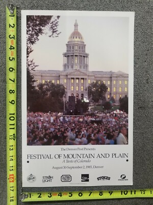 1985 TASTE OF COLORADO Advertising Poster Denver Post Stroh Coke Frontier 