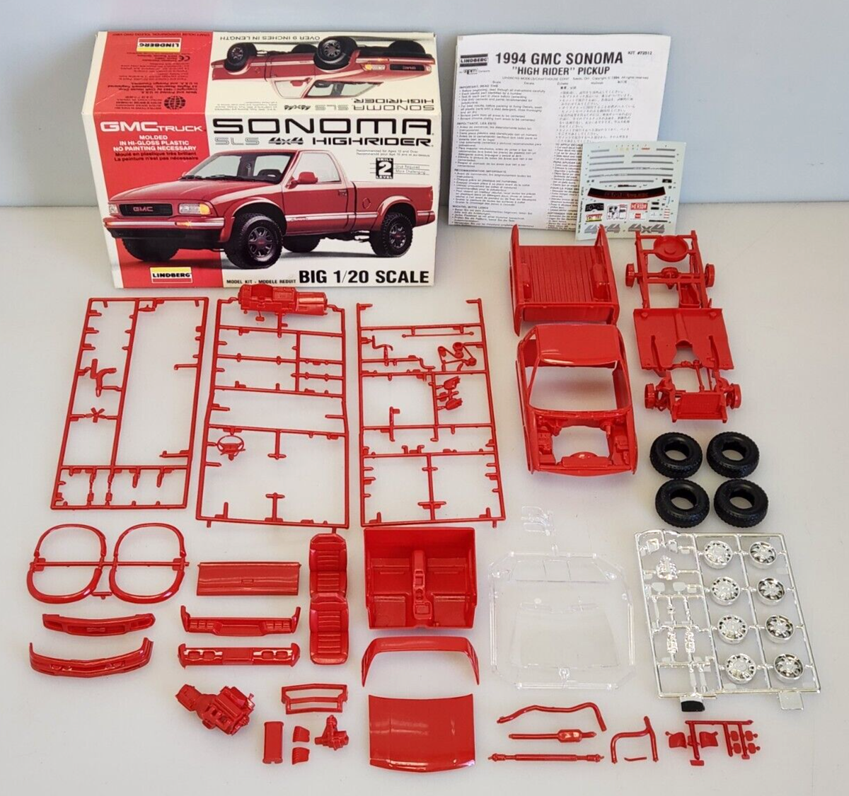 Lindberg GMC Sonoma SLS 4x4 Highrider Big 1/20 Scale Truck Model