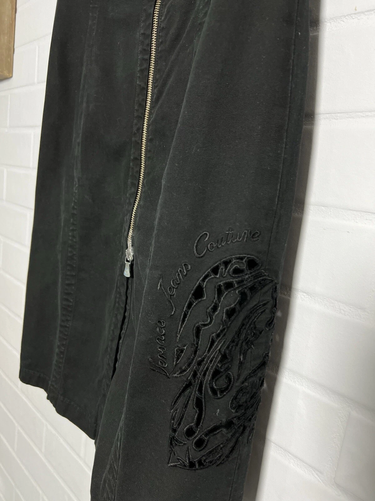 Versace Jeans Couture abito donna vintage denim cotone nero taglia 28 42