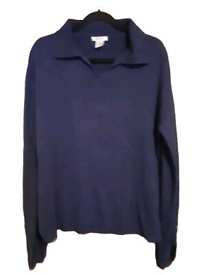 Sherry Taylor Vneck Lt Weight Sweater Womans Plus Size 2X Royal Blue Long Sleeve