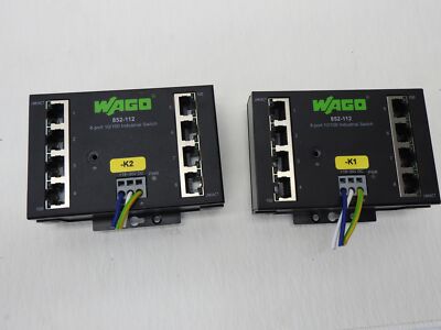Lot of 2 - Wago 852-112 , 8-Port Industrial Ethernet Switch - NEW TAKEOUTS