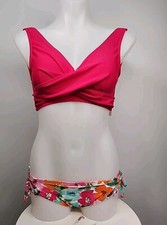 Nwt Cupshe Womens Two Piece Swimsuit Size Xs Pink Top W/ Multicolor Floral Botto