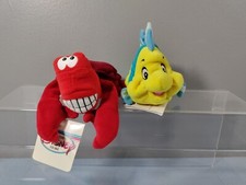 SEBASTIAN FLOUNDER MINI BEAN BAG PLUSH THE DISNEY STORE NEW W/ TAGS