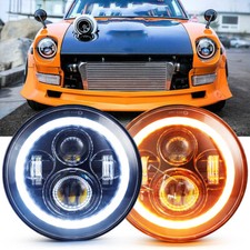 2pc 7 Led Headlights Drl Turn Signal Lamp For Datsun 260z 280z 280zx 1974-1983