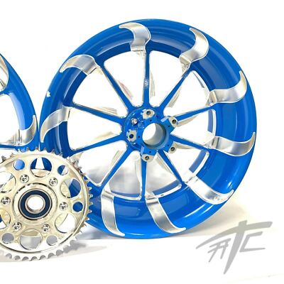 330 FAT TIRE KIT SKIERS BLUE TORNADO WHEELS CHROME ARM 06-11