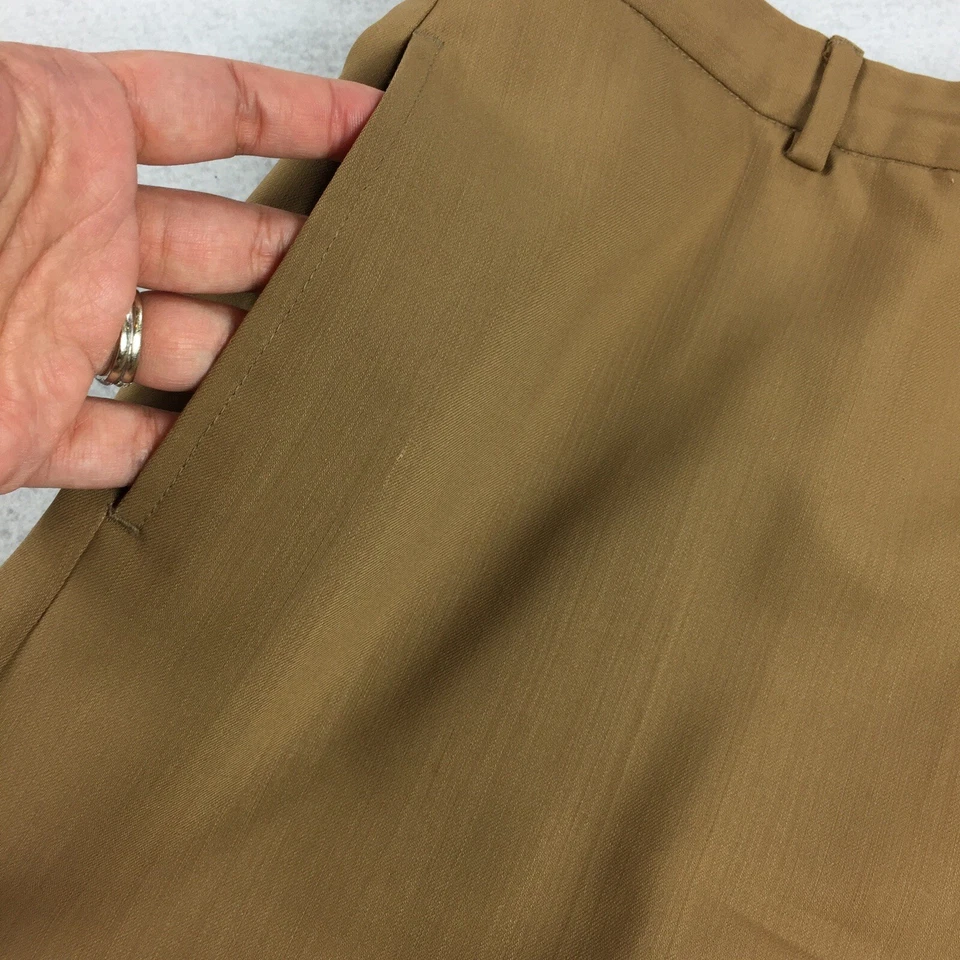 Barry Bricken Macy 100% шерсти платье брюки размер 10 хаки коричневый желтовато-коричневый брюки L - Изображение 3 из 4