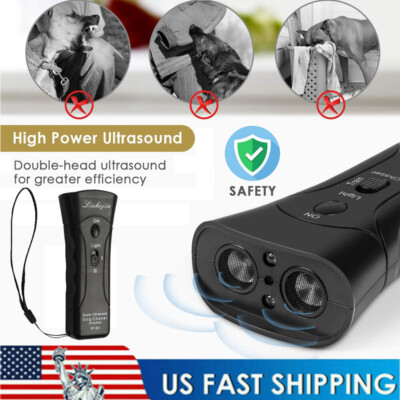 Ultrasonic Anti Dog Barking Pet Trainer LED Light Gentle Chaser Device