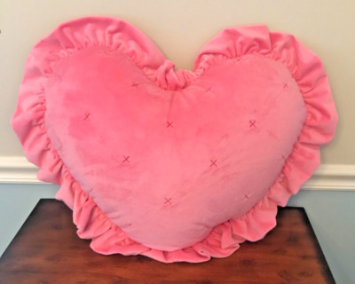 Target Valentines Oversized Heart Velvet Pillow Pink NEW Threshold 2025
