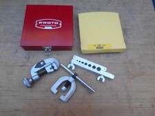 PROTO TOOLS No. 351 FLARING TOOL & No. 350 TUBING CUTTER w/ METAL CASE