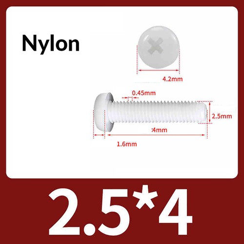 Nylon Kunststoffschrauben Linsenkopfschrauben Weiß mit Kreuzschlitz M2 M3 M4 ~M8 - Bild 13 von 70