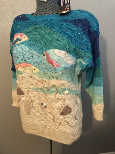 Vintage Mariea Kim Sweater Fish 