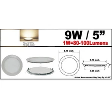 ZEEZ 9W Round Dimmable LED Recessed Ceiling Panel Down Lights Color Natural