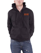 Image of AC/DC Hoodie Classic Band Logo Highway To Hell new Official Mens Black Zipped