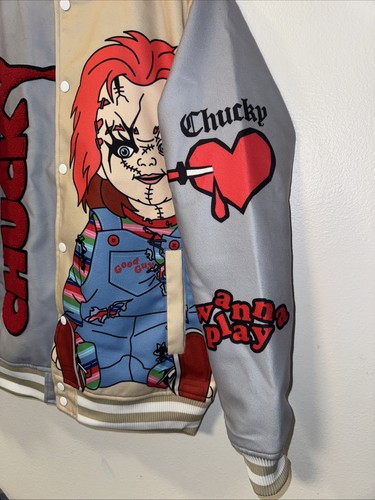 Chucky Love Hurts Herren Varsity Button Down Jacke von X Reason Neu - Bild 4 von 9