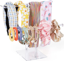 Headband Holder Scrunchie Holders Acrylic, Clear Hair Ties Stand Organizer, Head