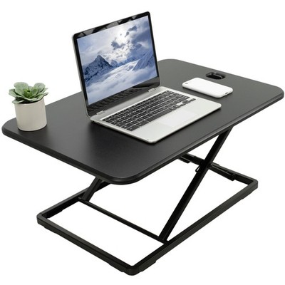 VIVO Black Ultra Slim 26'' Desktop Converter, Sit Stand Tabletop Monitor Riser