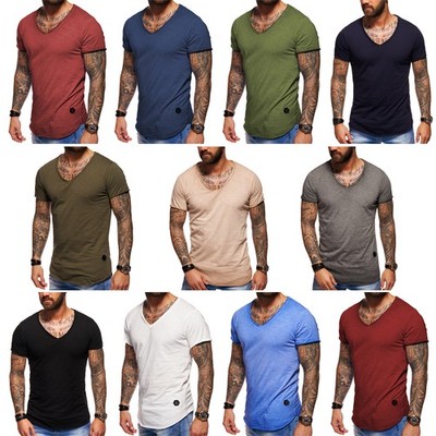 Behype. Herren Oversize Kurzarm Basic T-Shirt V-Neck 20-1720 NEU