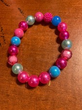 Colorful Pearl  Acrylic Kandi Bracelet   Handmade Beaded Stretch Bracelet