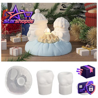 Silikonform Schneemann 4 StüCk GießFormen Weihnachten Kerzenhalter DIY