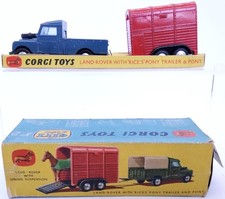 Altes Corgi Toys Land Rover with Rice's Pony Trailer #GS-2- OVP- 1958 - 1:43