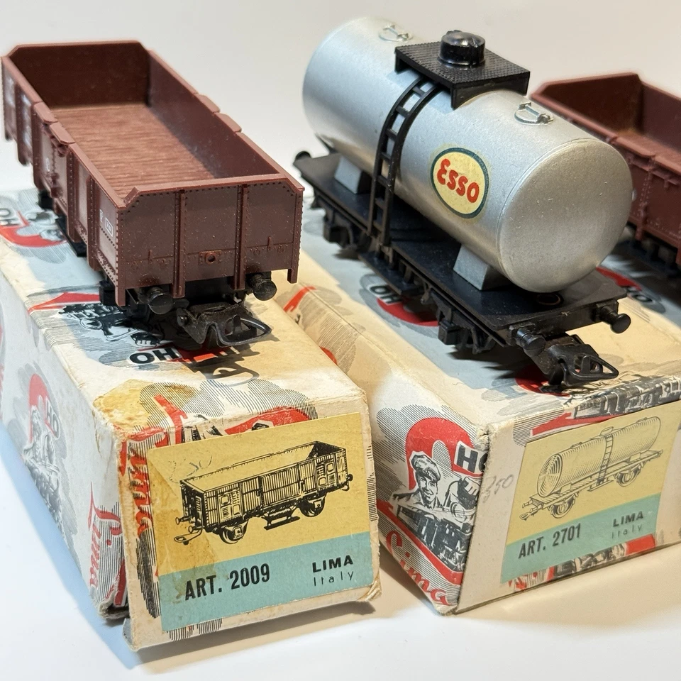 LOTE DE 5 - RARO CAMIÓN CISTERNA VAGÓN TREN LIMA HO ITALIA VINTAGE AÑOS 60 en caja Foto 2 de 4