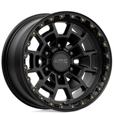 16x8 Kmc Wheels Km718 Summit Satin Black Off-road Rims 4pcs